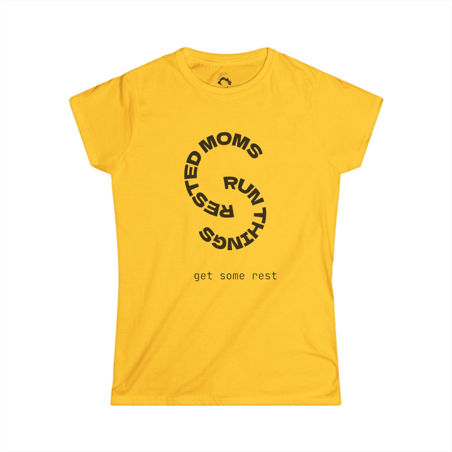 Rested Moms Run Things T-Shirt, Women's Softstyle Tee, Gift for Moms, Mother's Day, Casual Wear, Relaxation Top, Mom Life Shirt