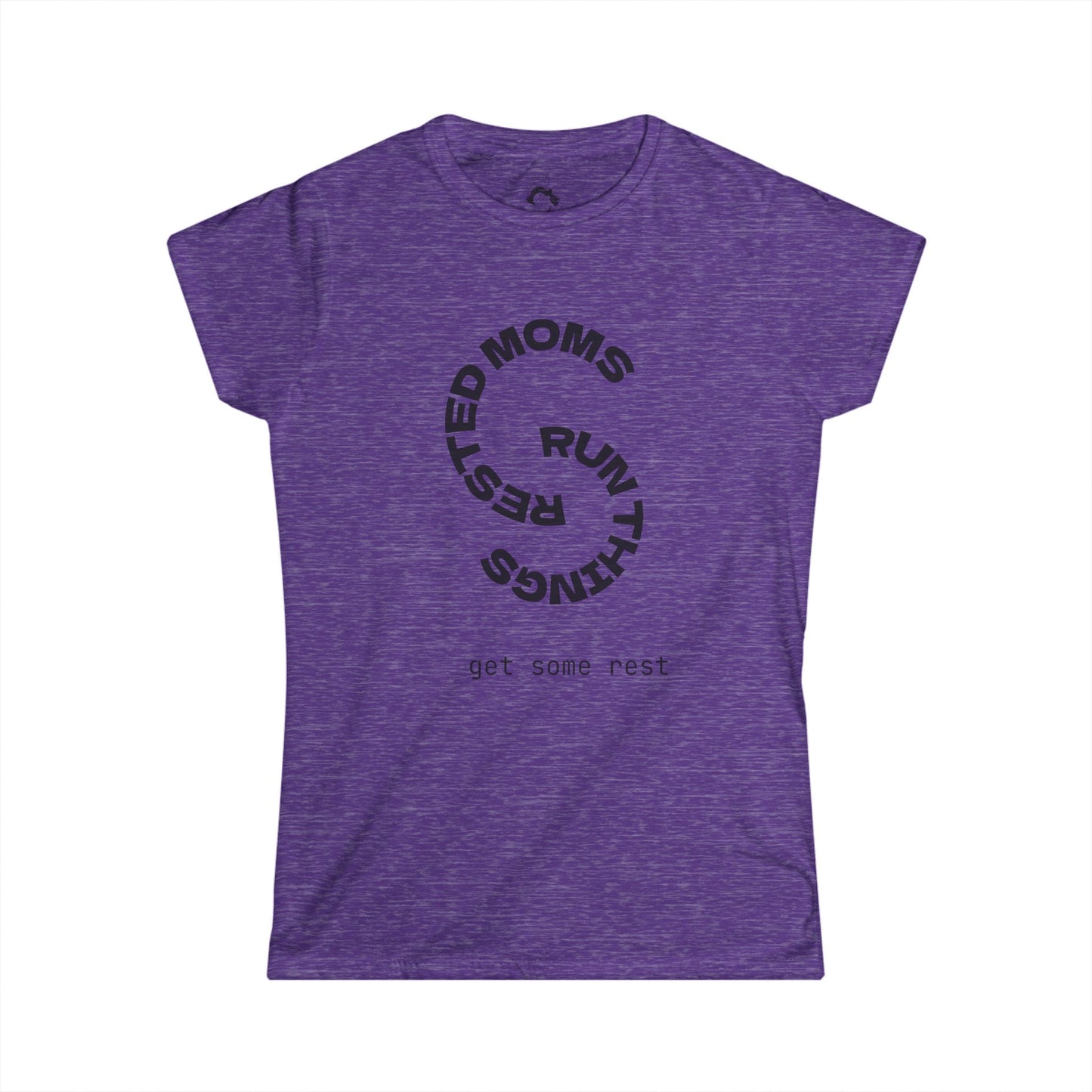 Rested Moms Run Things T-Shirt, Women's Softstyle Tee, Gift for Moms, Mother's Day, Casual Wear, Relaxation Top, Mom Life Shirt